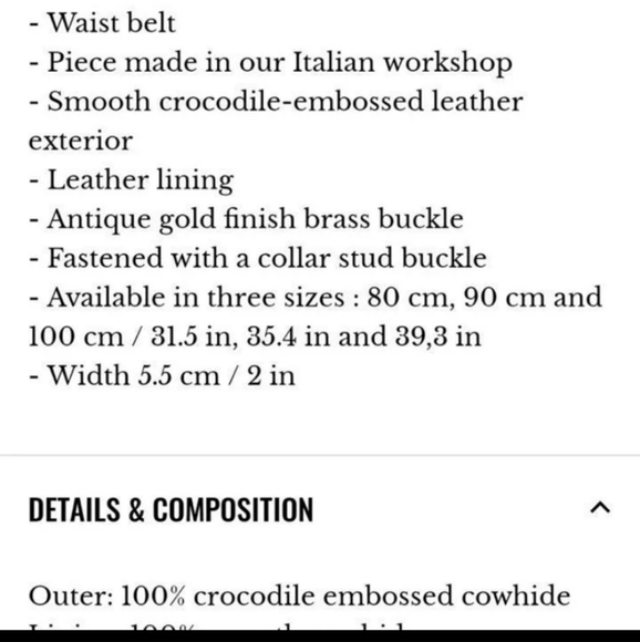 Nwt! Sezane fetiche belt in croco camel - Picture 3 of 7